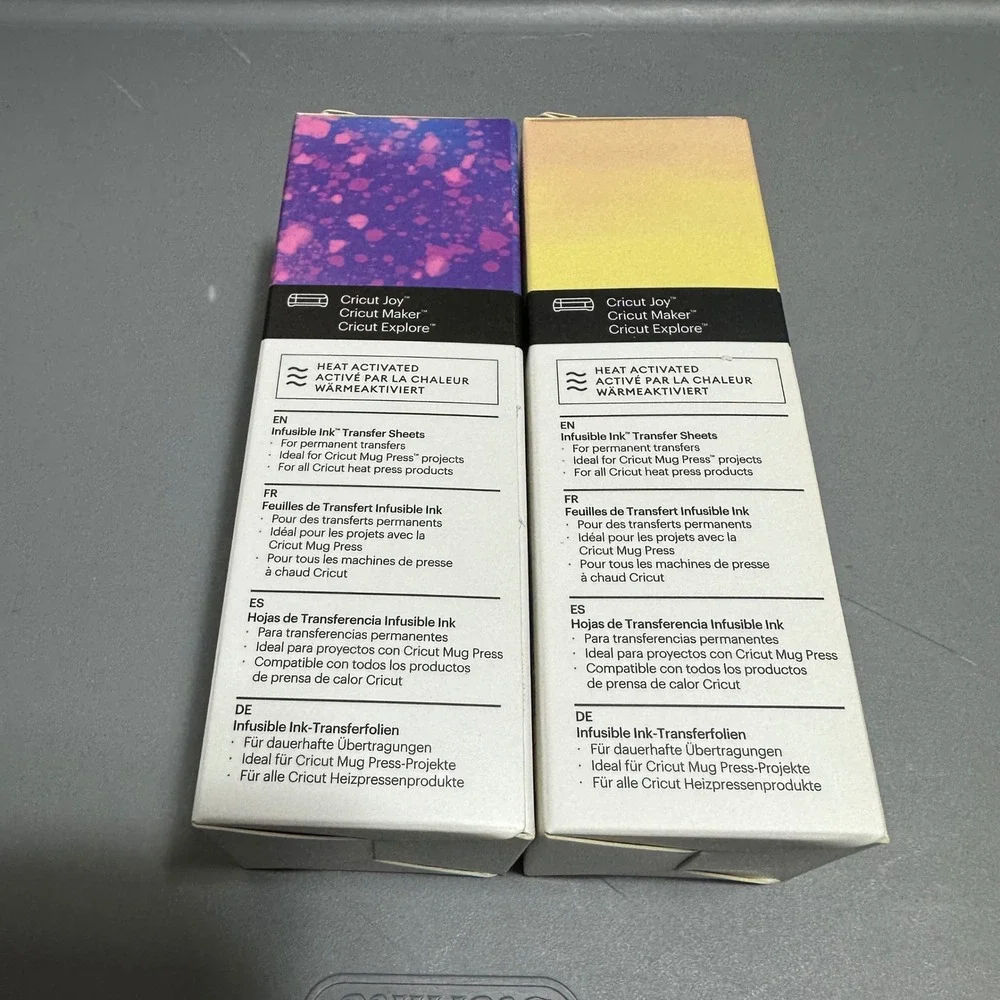 Cricut Infusible Ink Transfer Sheets Purple Watercolor Splash Pink Lemonade 2pk